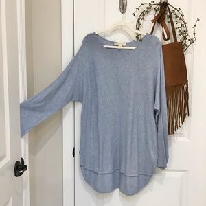 MICHAEL KORS Waffle Knit Tunic/Dress Chambray Blue Size L, EUC